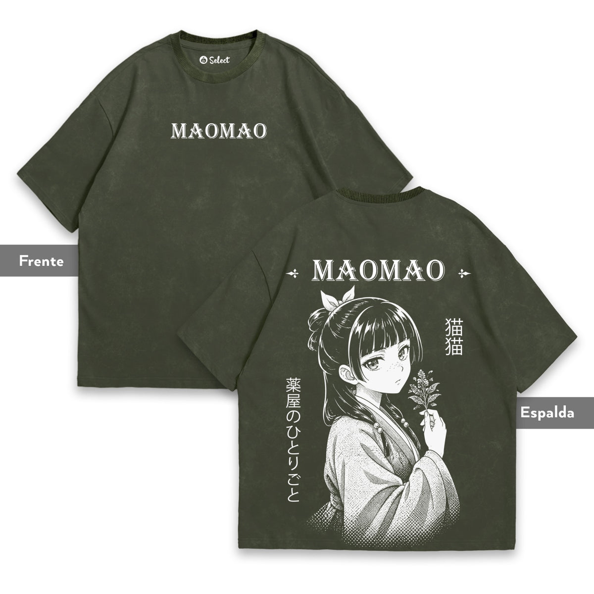 Camiseta Maomao verde acid wash