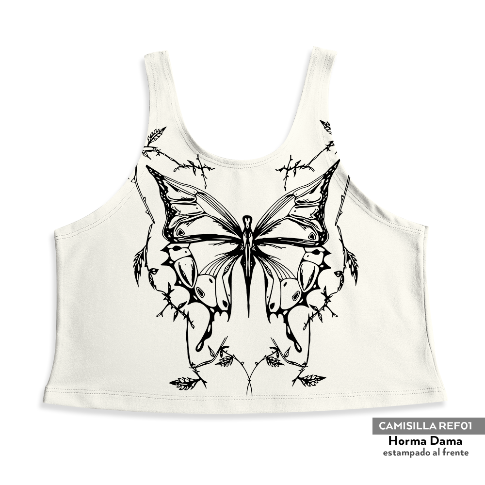 Camisilla Crop top mariposa