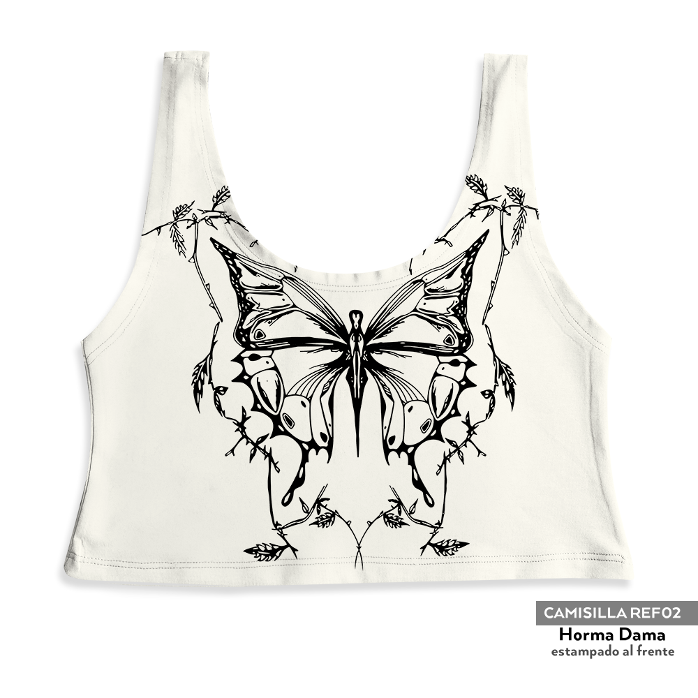 Camisilla Crop top mariposa
