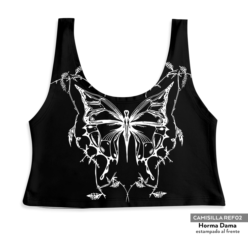 Camisilla Crop top mariposa