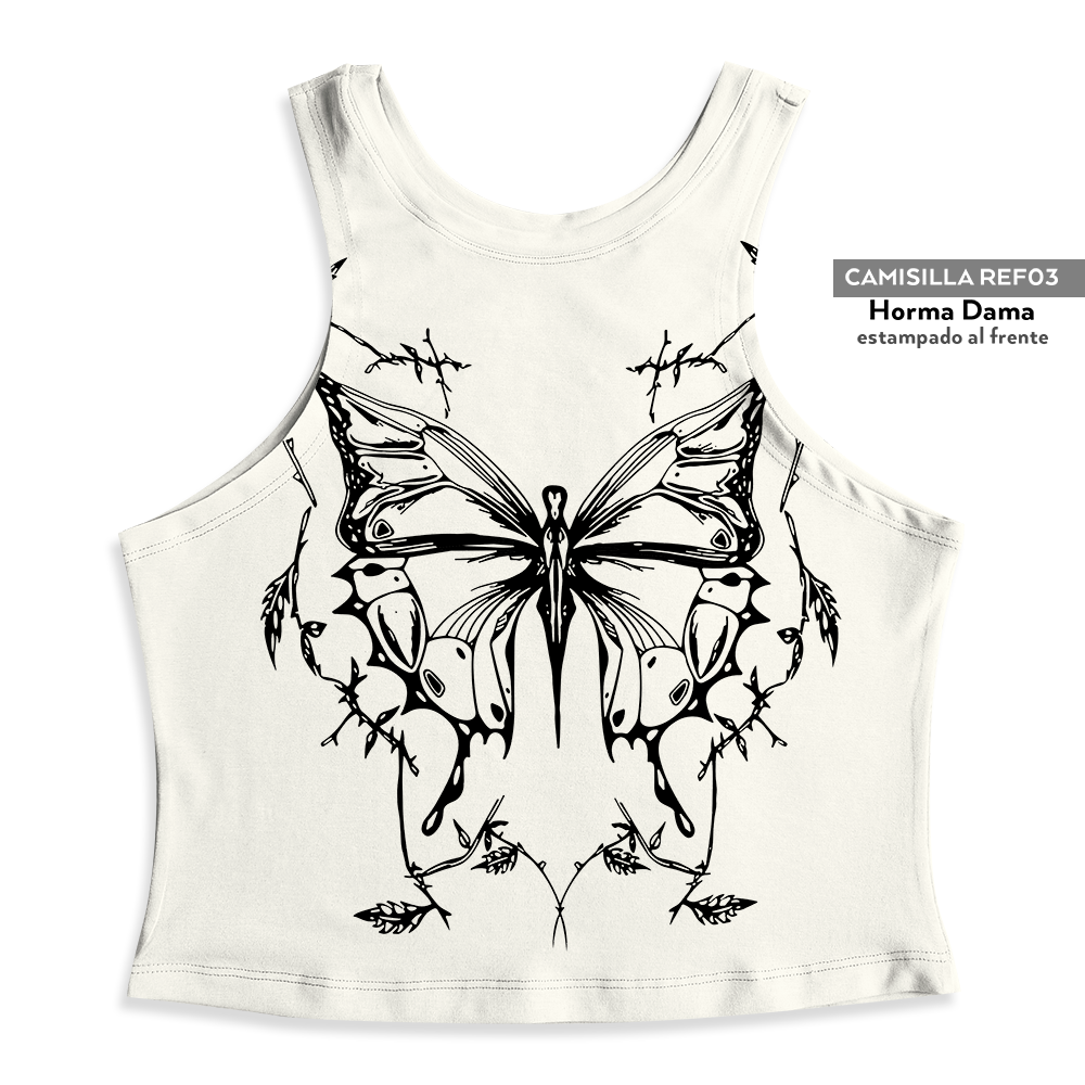 Camisilla Crop top mariposa