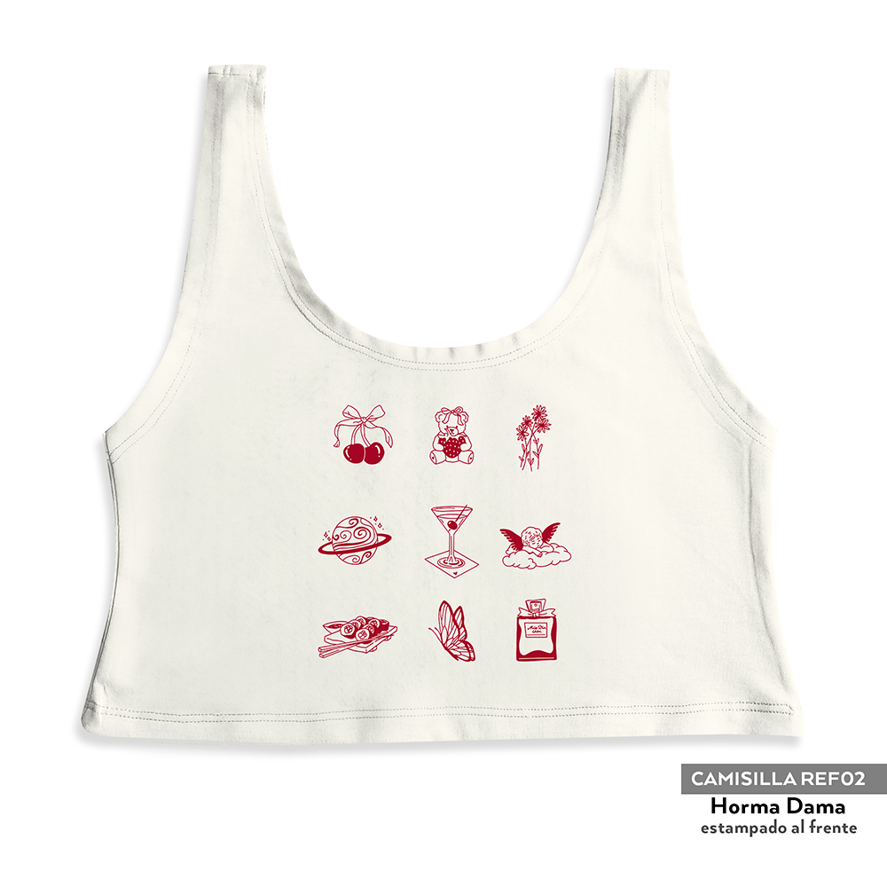 Camisilla Crop top Figuras red
