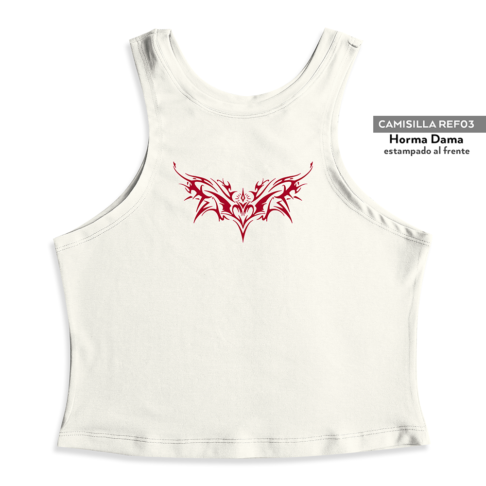 Camisilla Crop top Tribal con corazon