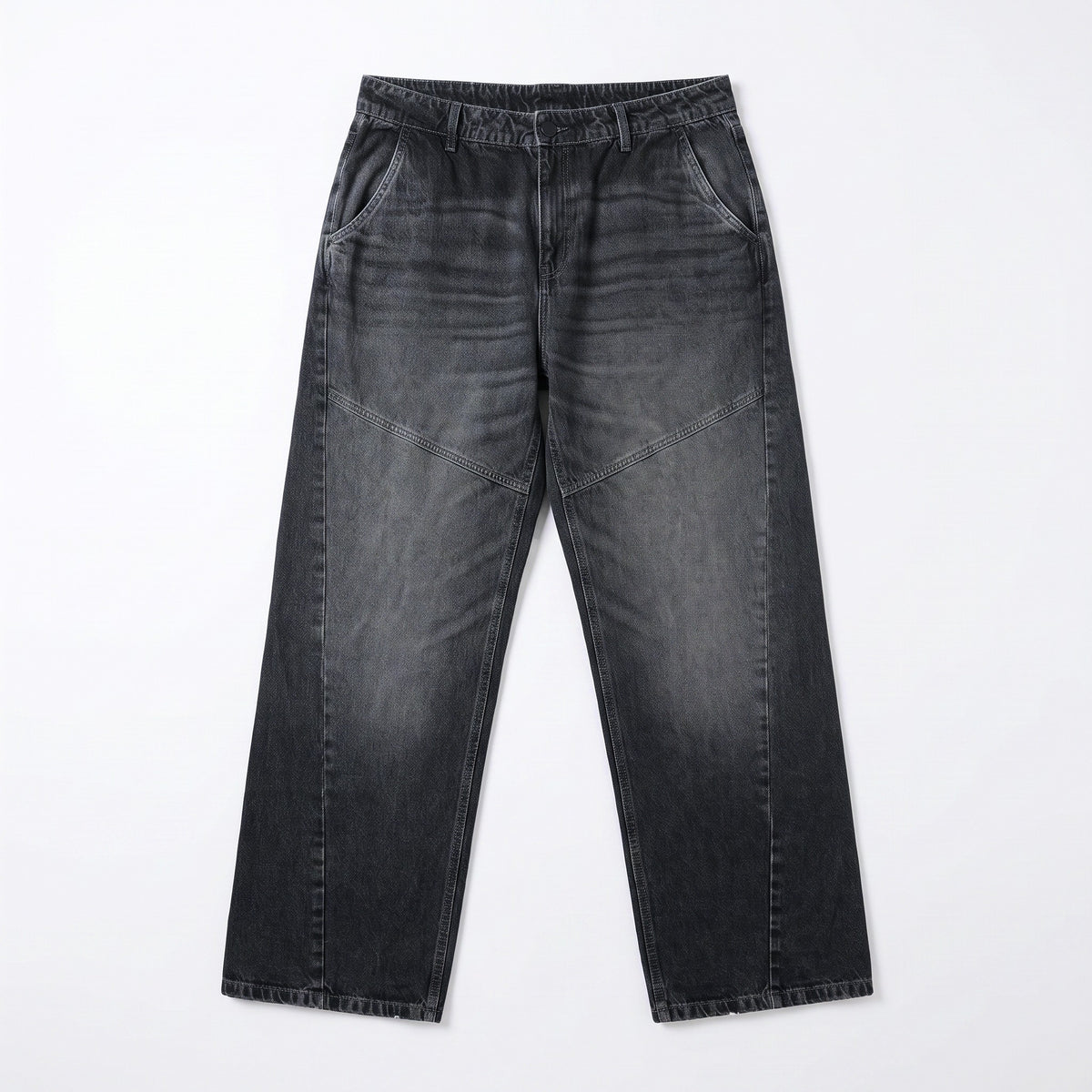 Baggy Denim Costuras Diagonales - frente
