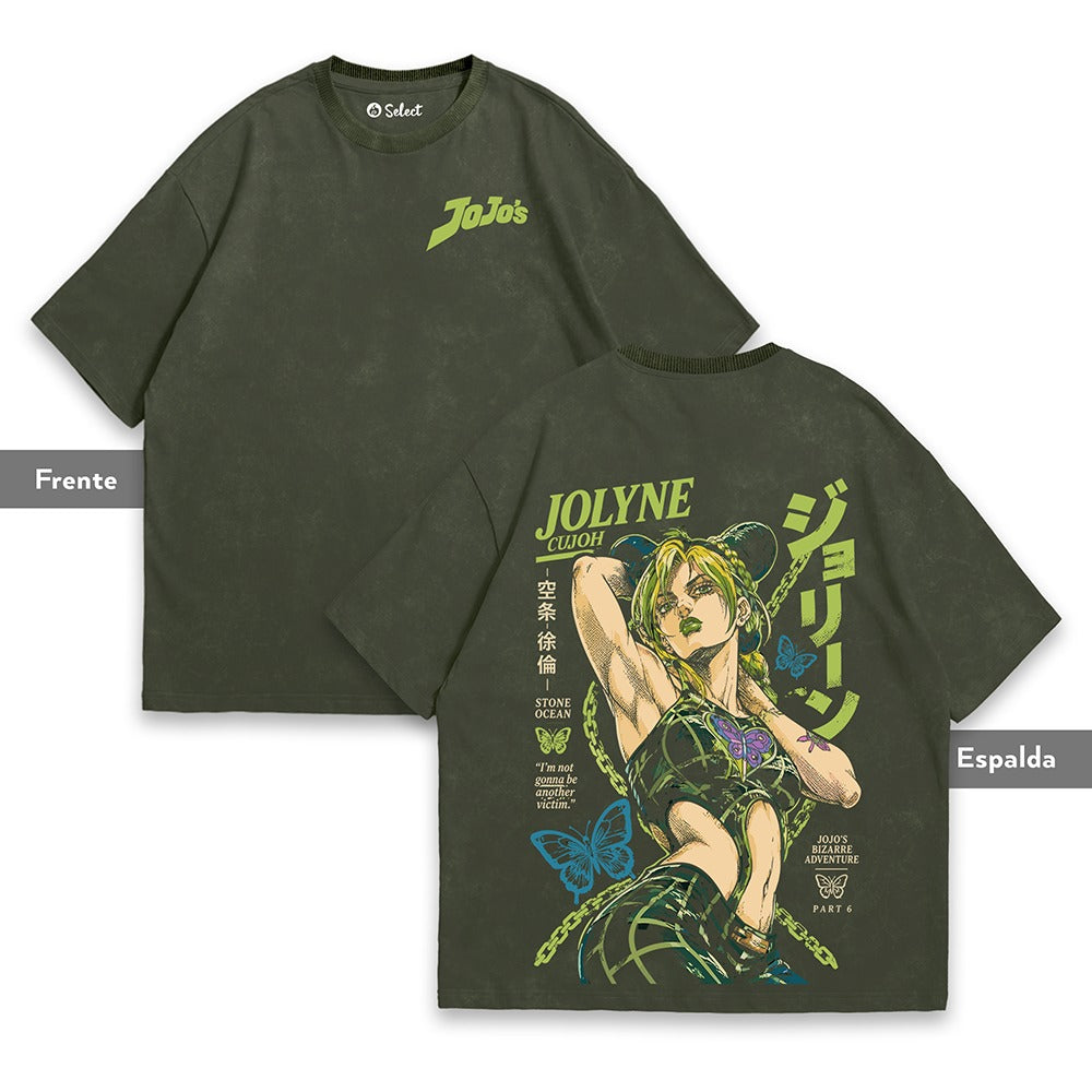 Camiseta Jolyne Cujoh verde acid wash
